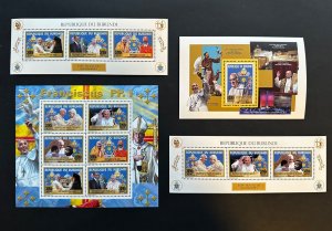 Stamps Sheetlets Set + S/S Pope Francis/Francois Burundi 2015 #3512/3517 Per-