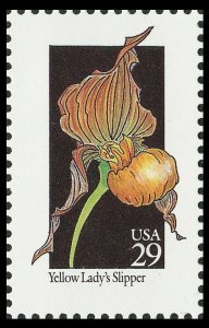 1992 29c Wildflowers: Yellow Lady's Slipper Scott 2673 Mint F/VF NH 