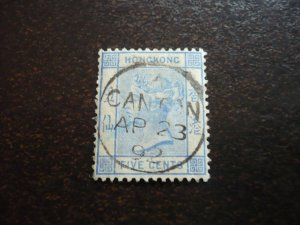 Stamps - Hong Kong (Canton) - Scott# 40 - Used Part Set of 1 Stamp