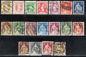 Switzerland Scott # 126 - 145, used