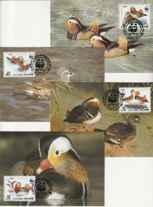 KOREA POSTCARDS 1987 DUCKS BIRDS UNUSED WWF POST MAXI