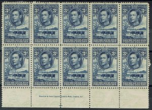 BECHUANALAND 1938 KGVI CATTLE 3D MNH ** IMPRINT BLOCK 