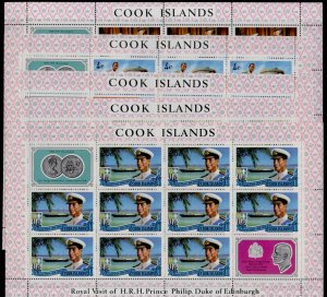 Cook Islands 297-301 Sheets MNH Prince Philip, Queen Elizabeth II, Royalty, Polo