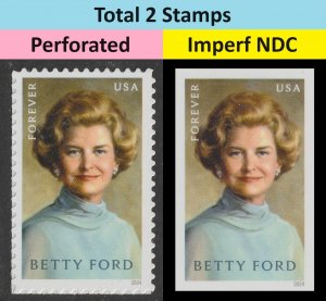 US 5852 5852a Betty Ford F imperf NDC set 2 MNH 2024
