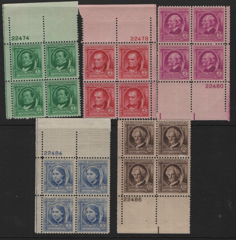 US  859-863 MNH  AUTHORS SET