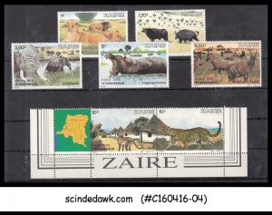 ZAIRE - 1982 WILD ANIMALS SCOTT#1078-1084 - 7V - MINT NH