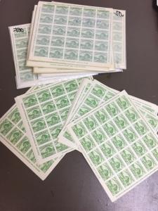 #730   10 MNH Souvenir Sheet. .01 S/s Of 25  imperforate. Mint Condition