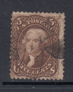 US #76  5c Jefferson (USED) Nice cv$120.00