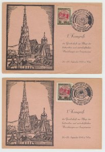 AUSTRIA 1946 ECONOMIC & CULTURAL RELATIONS WITH USSR Sc 482 ON TEN PPC's 