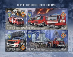 Stamps of LIBERIA (Preorder) 2022 - UKRAINIAN FIREFIGHTERS