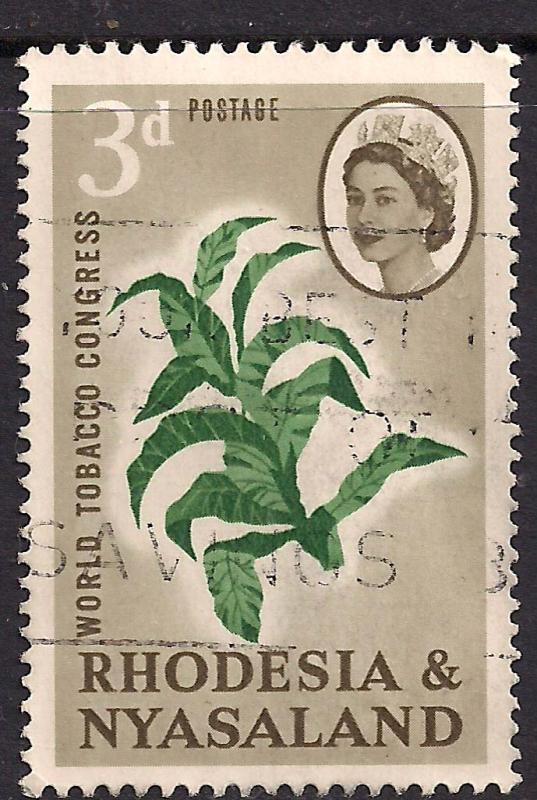 Rhodesia & Nyasaland 1963  3d  USED STAMP TOBACCO SG43  (C65)