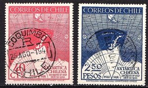 CHILE 1947  Scott 247-48 Cmplt sed set scv $0.80 less 20%=$0.64