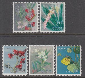 Ryukyu Islands 98-102 Flowers MNH VF