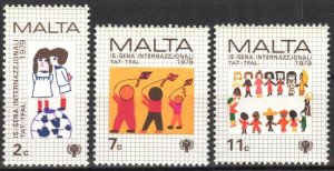 Malta 1979 Art Designs International Year of Children's set of 3 MNH