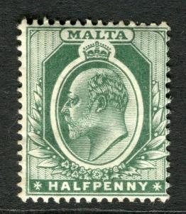 MALTA; 1904 early Ed VII issue fine Mint hinged 1/2d. value