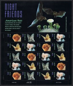 United States #3661-3664 37¢ American Bats (2002).  Mini-sheet of 20. MNH