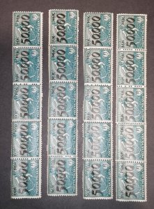 Poland 1923 inflation overprint 5 stripes of 5 MNH