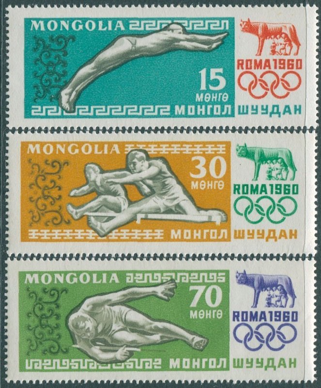 Mongolia 1960 SG194-198 Olympic Games (3) MLH