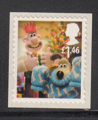 Great Britain 2010 MNH 1.46pd Wallace, Gromit holding bone sweater - Christmas