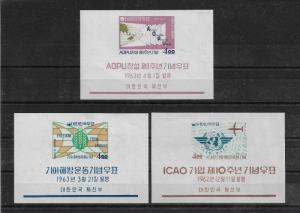 Korea Sc # 376a,381a-82a imperf Souvenir Sheets,MNH**,cv $19,nice color,see pic!