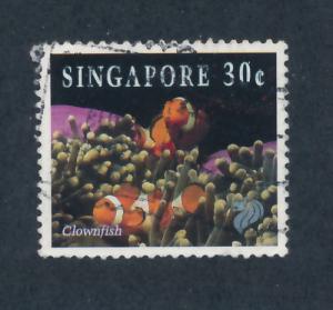  Singapore 1994 Scott 677 used - 30c, Marine life, Clownfish