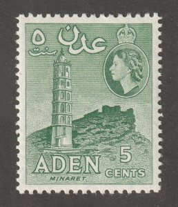 Aden, stamp, scott#48,  mint, hinged,  5 cents,