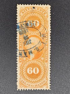 R64c VF 1869 stamp cancel excellent centering