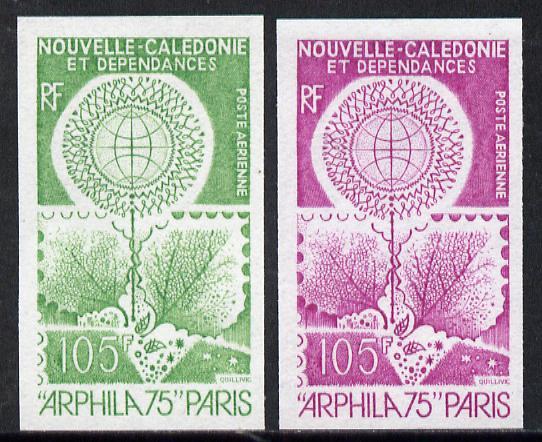 New Caledonia 1975 'Arphila '75' Stamp Exhibition two dif...