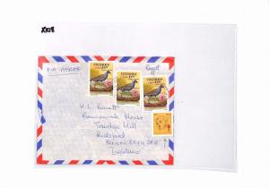 COLOMBIA Cover Commercial Air Mail CHARITY Cinderella c1979 BIRDS FLOWERS XX18