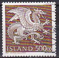 Iceland 677 1989 Dragon Cpl Used (cat# on rev)