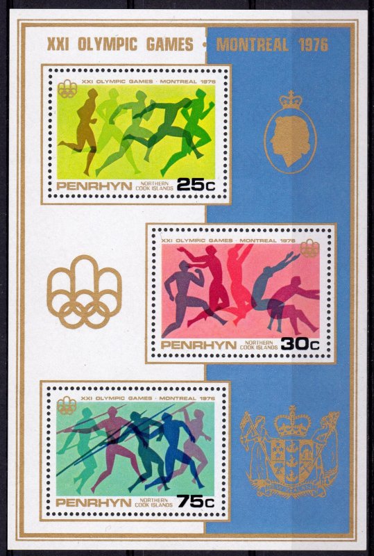 Penrhyn 1976 Sc#83a  MONTREAL OLYMPIC GAMES Souvenir Sheet MNH