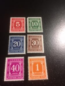 Uganda sc J1,J2,J3a,J4a,J5a,J6 MNH