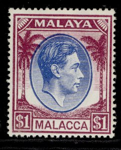 MALAYSIA - Malacca GVI SG15, $1 blue & purple, NH MINT. Cat £22.