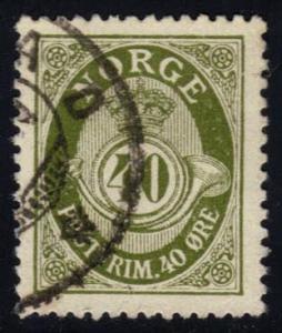 Norway #92 Posthorn; used (0.50)