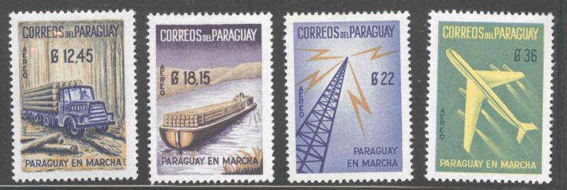 Paraguay Scott C278-C281 en Marcha airmail set MH*