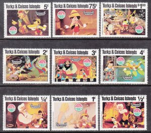 Turks and Caicos 442-450 Disney's MNH VF