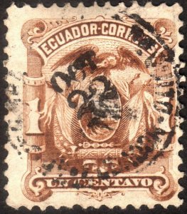 1881, Ecuador 1c, Used, Sc 12