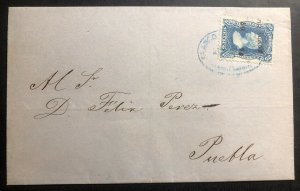 1875 Veracruz Mexico Letter Sheet cover To Puebla