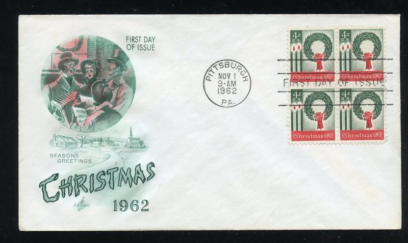 US 1205 1962 Christmas Issue UA ArtCraft cachet FDC