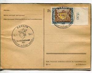 Germany 1943 Postal card First Day Special cancel Berlin on carton 3810