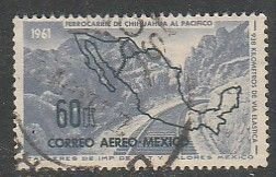 MEXICO C258, OPENING OF THE Chihuahua-Pacific Railroad SINGLE, USED. VF (803)