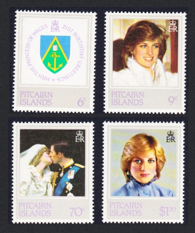 SALE Pitcairn Diana Princess of Wales 21st Birthday 4v 1982 MH SC#213-216 SG#...