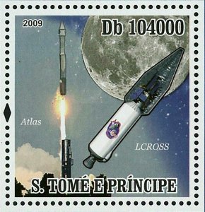 Space LRO LCROSS Stamp Atlas Launch on Lunar Journey S/S MNH #4139 / Bl.707