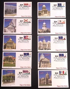 US 4283-4292 Flags of our Nation  set of 10 UA Fleetwood cachet FDC DP
