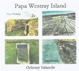 PAPA WESTRAY  - 2014 -  Local Scenes - Imperf 4v Sheet - M N H- Private Issue