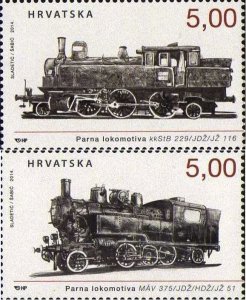 Croatia 2014 MNH Stamps Scott 923a-b Locomotives Trains Railways