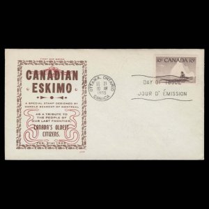 Canada 1955 (FDC) 10c Eskimo Hunter, OTTAWA
