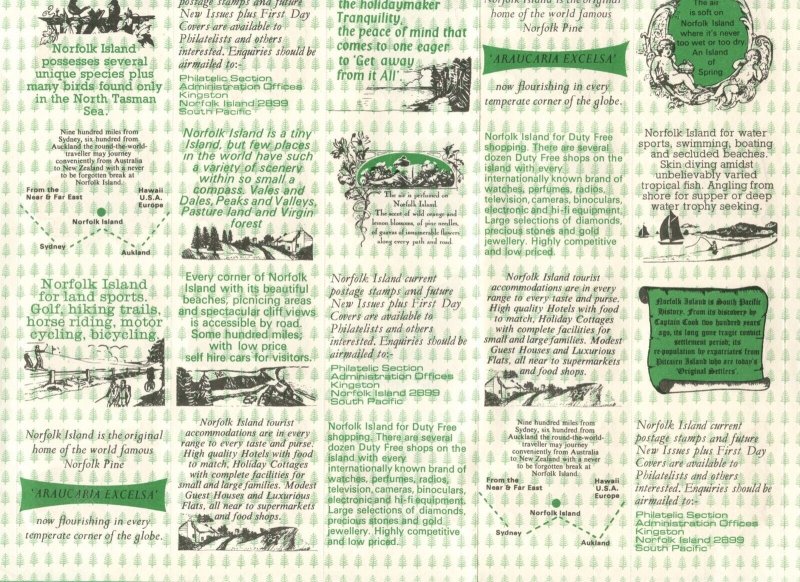 NORFOLK ISLAND Sc#185-186 1975 Settlement Anniversary Complete Sheet OG Mint NH