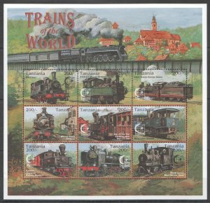 A1209 1995 Tanzania Transport Trains Of The World 1Sh Mnh Stamps