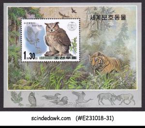 KOREA - 2001 BIRDS & ANIMALS OWL AND TIGER - MIN. SHEET MNH